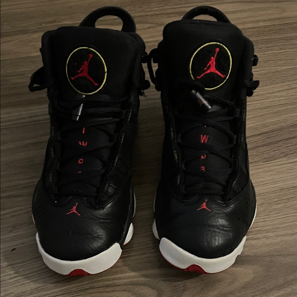 Jordan 6 rings Kids Sneakers Black and Red size 6.5